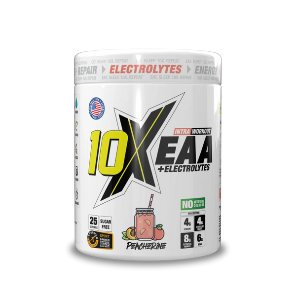 10X EAA with Electrolytes | 9 Essential Amino Acids + B Vitamins | 750mg Electrolytes | 25 Servings | Vegan, Sugar-Free