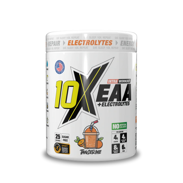 10X EAA with Electrolytes | 9 Essential Amino Acids + B Vitamins | 750mg Electrolytes | 25 Servings | Vegan, Sugar-Free