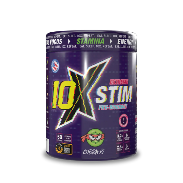 10X Athletic STIM Pre Workout Powder 600g | 400mg Caffeine | 50 Servings | 12g Per Serving | Sugar Free