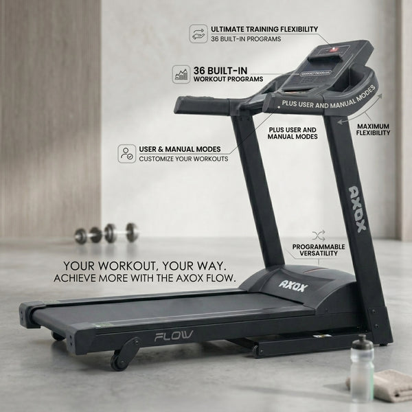 Axox Fitness Flow Electric Treadmill | 1.25HP | 1-13 km/h
