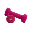 Axox Fitness Neoprene Dumbbell | 1kg Pair | Color-Coded | Strength & Rehab