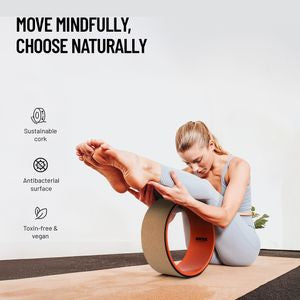 Axox Fitness Cork Yoga Wheel – Eco-Friendly Back Stretch & Flexibility Prop