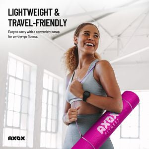 Axox Fitness Exercise & Yoga Mat 5mm – Non-Slip PVC | Pink