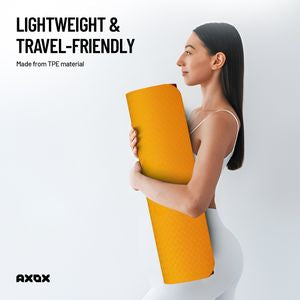 Axox Fitness TPE Yoga & Exercise Mat | 6mm | 1.2kg | Non-Slip | Carry Strap