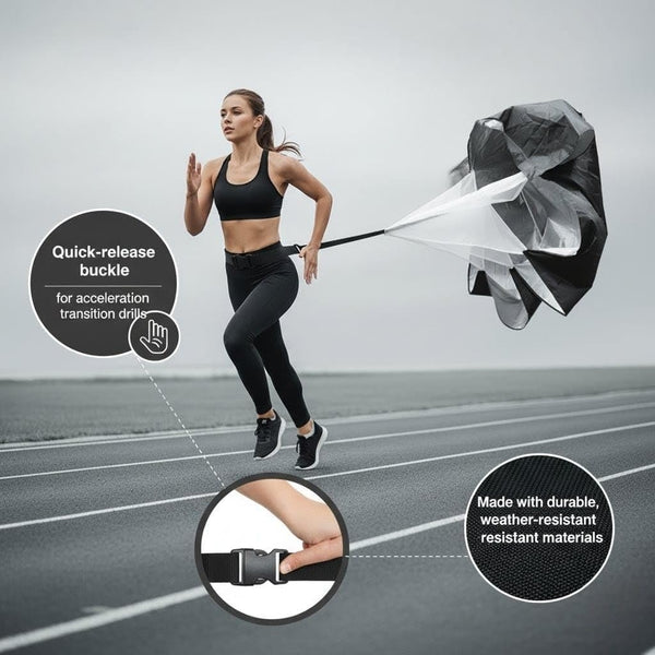 Axox Fitness Speed Running Chute | 360° Belt | Quick-Release | Sprint Resistance Training