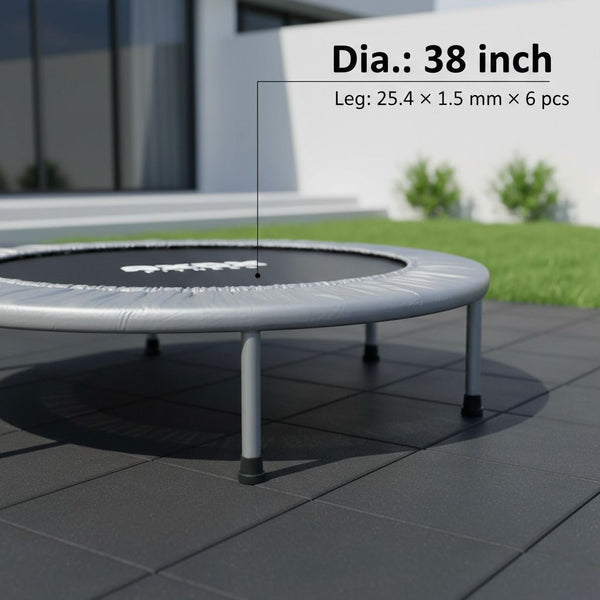 Axox Fitness Aerobic Bouncer Trampoline | 38-Inch | Silver Grey