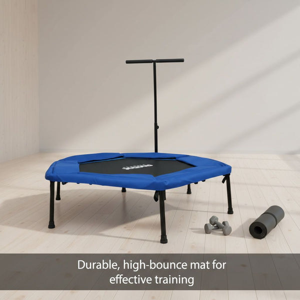 Axox Fitness 50-Inch Hexagonal Fitness Trampoline with Safety Handle | Black