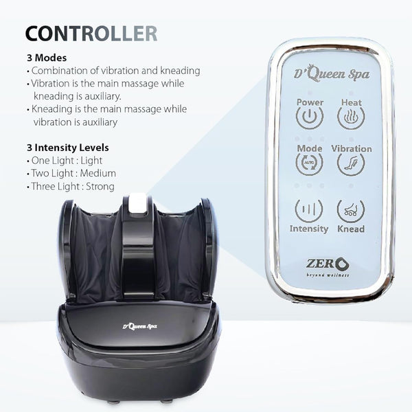 D-Queen Spa Foot Massager - 3D Rollers, Shiatsu, Heat Therapy