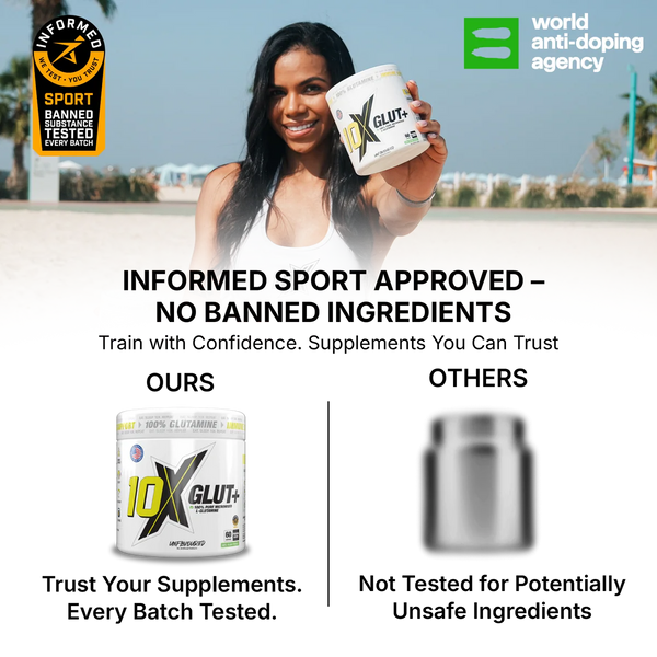 10X Athletic L-Glutamine Powder 300g | 5g Per Serving | 60 Servings | Unflavored | Vegan