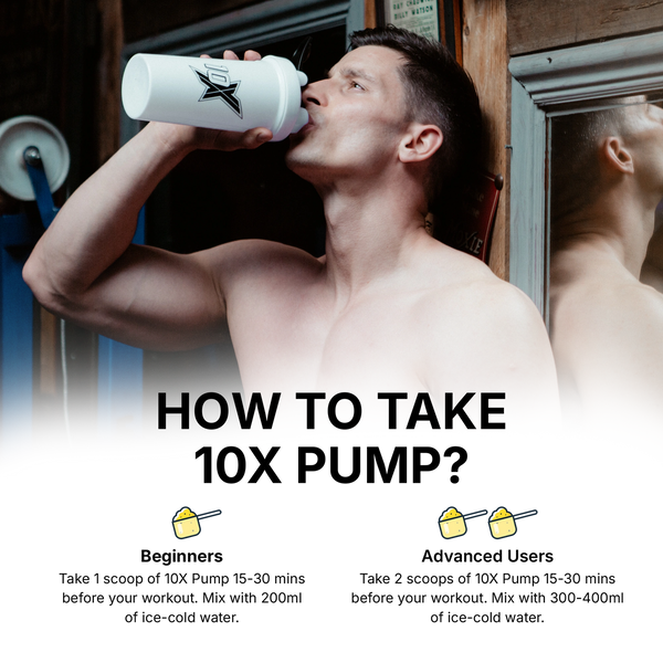 10X Athletic PUMP Caffeine-Free Pre Workout Powder 600g | Non-Stim Formula | 50 Servings | 12g Per Serving | Sugar Free