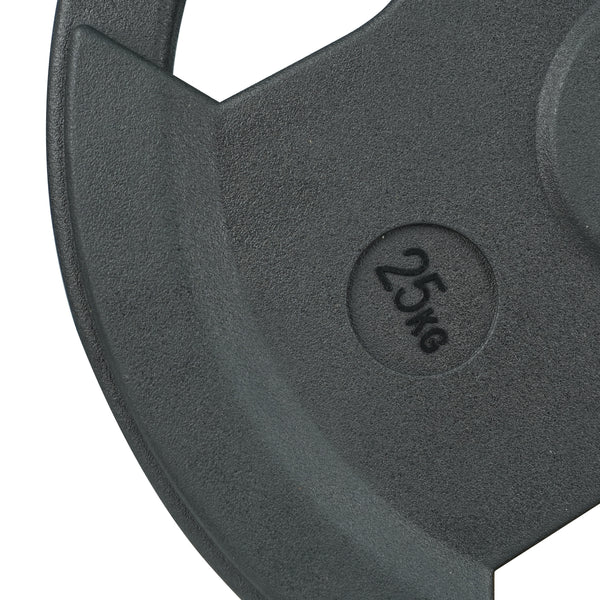 3-Grip Rubber Weight Plate with PVC Label - 25kg