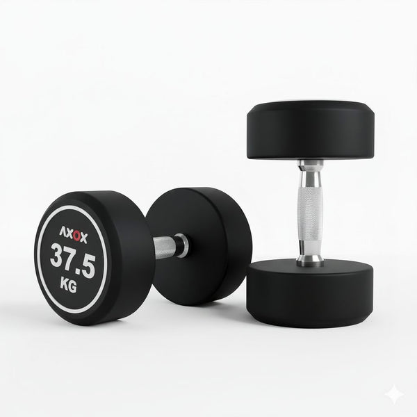Round Rubber Dumbbell - Pair 37.5kg