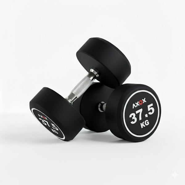 Round Rubber Dumbbell - Pair 37.5kg