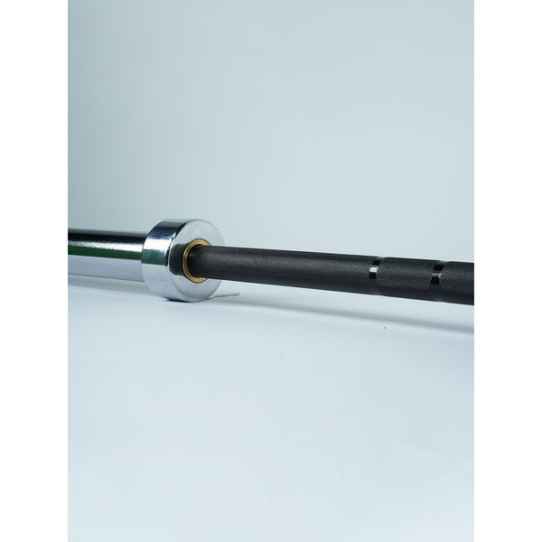 Axox Fitness Olympic Bar | Black Grip With Silver Sleeves | 220cm