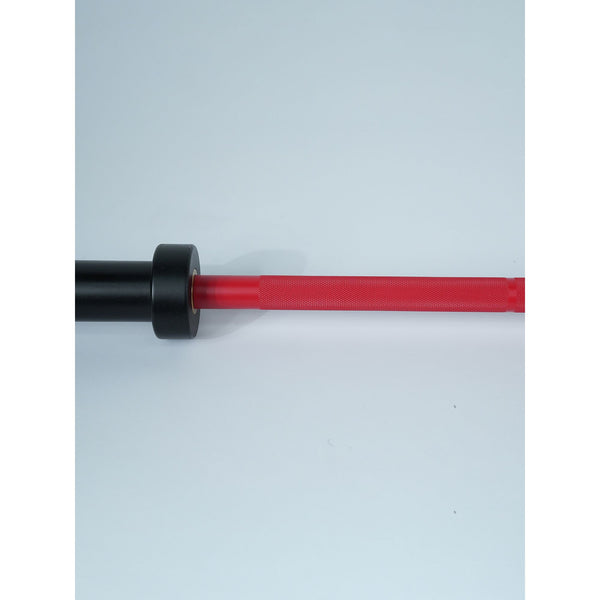 Axox Fitness Olympic Bar – Red Grip With Black Sleeve | 183cm