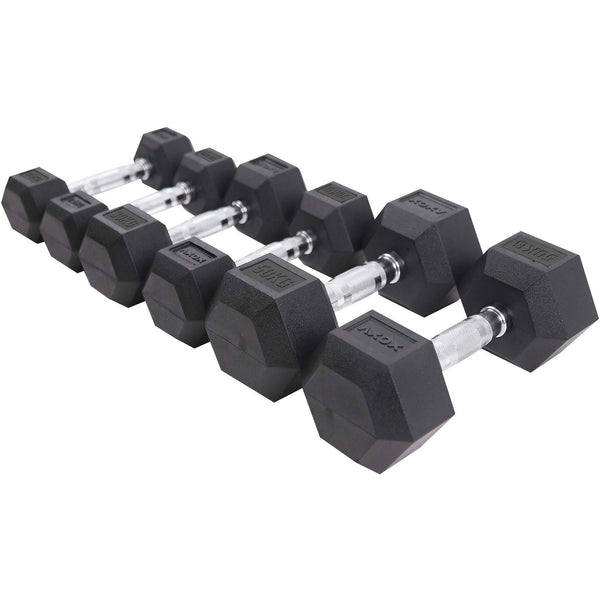 Hex Rubber Coated Dumbbell 27.5-50KG SET