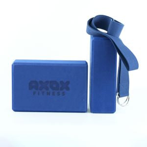 Axox Fitness Yoga Set – EVA Foam Brick & Stretch Strap | Beginner to Advanced