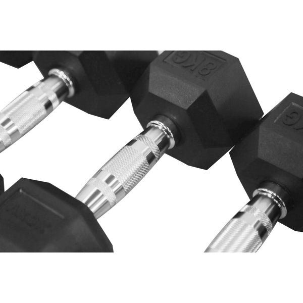 Rubber Coated Hex Dumbbell Set | 1kg - 10kg