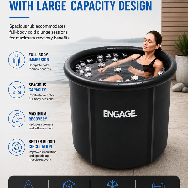 ENGAGE Portable Ice Bath Tub – Foldable Cold Plunge Tub for Athlete Recovery, Muscle Recovery & Ice Therapy