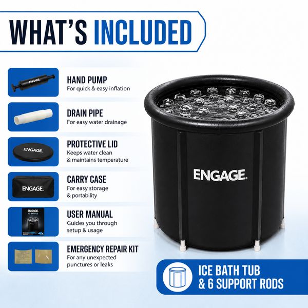 ENGAGE Portable Ice Bath Tub – Foldable Cold Plunge Tub for Athlete Recovery, Muscle Recovery & Ice Therapy