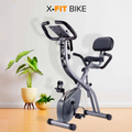 X-Fit Foldable Exercise Bike – Magnetic Resistance Indoor Cycling Bike with LCD Display & Resistance Bands