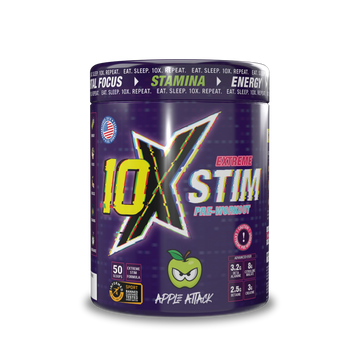 10X Athletic STIM Pre Workout Powder 600g | 400mg Caffeine | 50 Servings | 12g Per Serving | Sugar Free