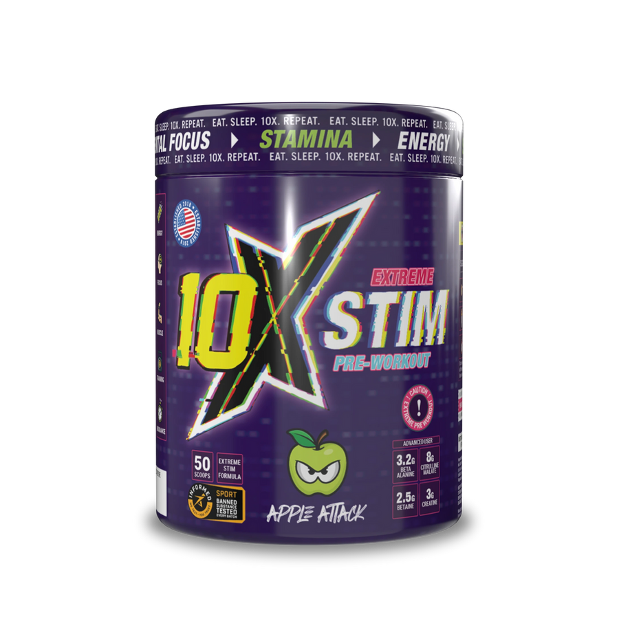 10X Athletic STIM Pre Workout Powder 600g | 400mg Caffeine
