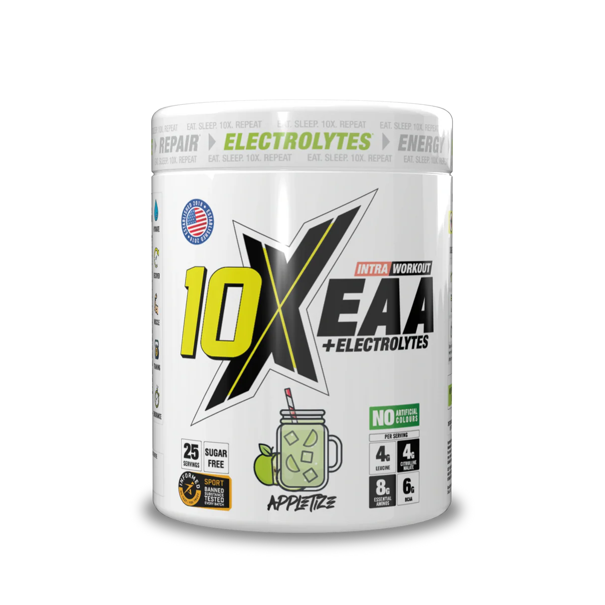 10X EAA with Electrolytes | 9 Essential Amino Acids + B Vitamins | 750mg Electrolytes | 450 gms