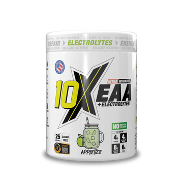 10X EAA with Electrolytes | 9 Essential Amino Acids + B Vitamins | 750mg Electrolytes | 25 Servings | Vegan, Sugar-Free