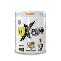 10X Athletic PUMP Caffeine-Free Pre Workout Powder 600g | Non-Stim Formula | 50 Servings | 12g Per Serving | Sugar Free