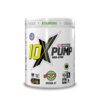 10X Athletic PUMP Caffeine-Free Pre Workout Powder 600g | Non-Stim Formula | 50 Servings | 12g Per Serving | Sugar Free