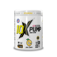10X Athletic PUMP Caffeine-Free Pre Workout Powder 600g | Non-Stim Formula | 50 Servings | 12g Per Serving | Sugar Free