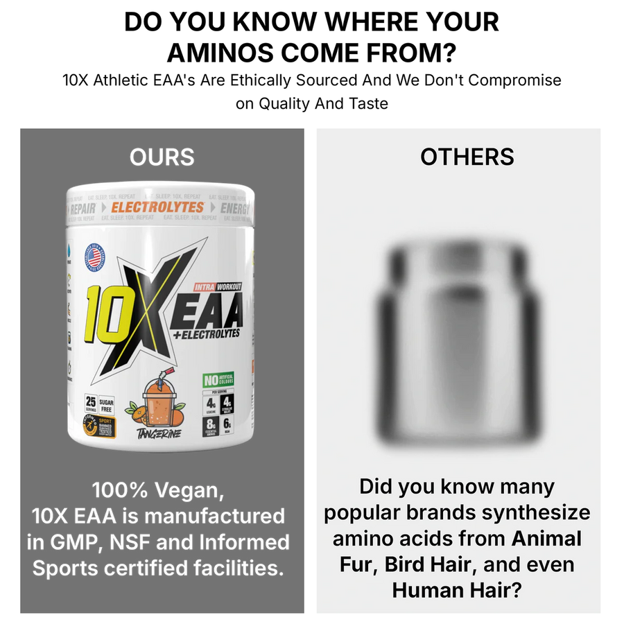 10X EAA with Electrolytes | 9 Essential Amino Acids + B Vitamins | 750mg Electrolytes | 450 gms