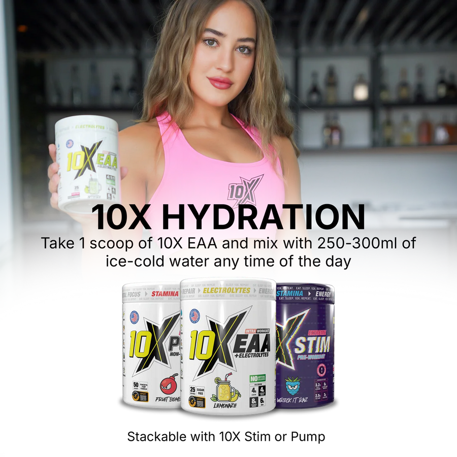 10X EAA with Electrolytes | 9 Essential Amino Acids + B Vitamins | 750mg Electrolytes | 450 gms