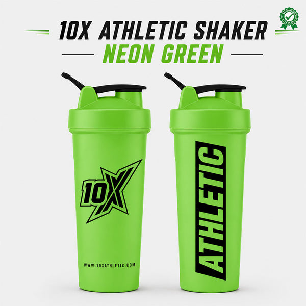 10X Athletic Neon Shaker | 600ml | Mixer Ball Included | Leak-Proof Screw Lid & Flip Cap | BPA-Free | Gym & Protein Shaker Bottle