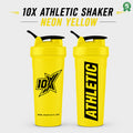 10X Athletic Neon Shaker | 600ml | Mixer Ball Included | Leak-Proof Screw Lid & Flip Cap | BPA-Free | Gym & Protein Shaker Bottle