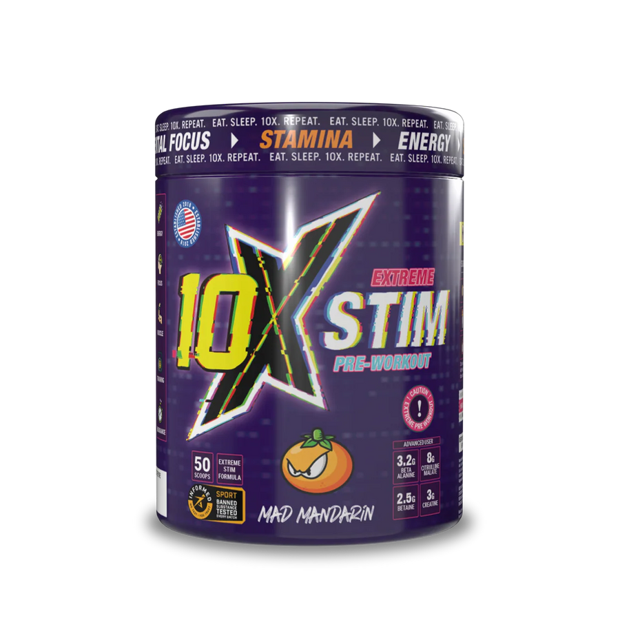 10X Athletic STIM Pre Workout Powder 600g | 400mg Caffeine