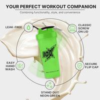 10X Athletic Neon Shaker | 600ml | Mixer Ball Included | BPA-Free