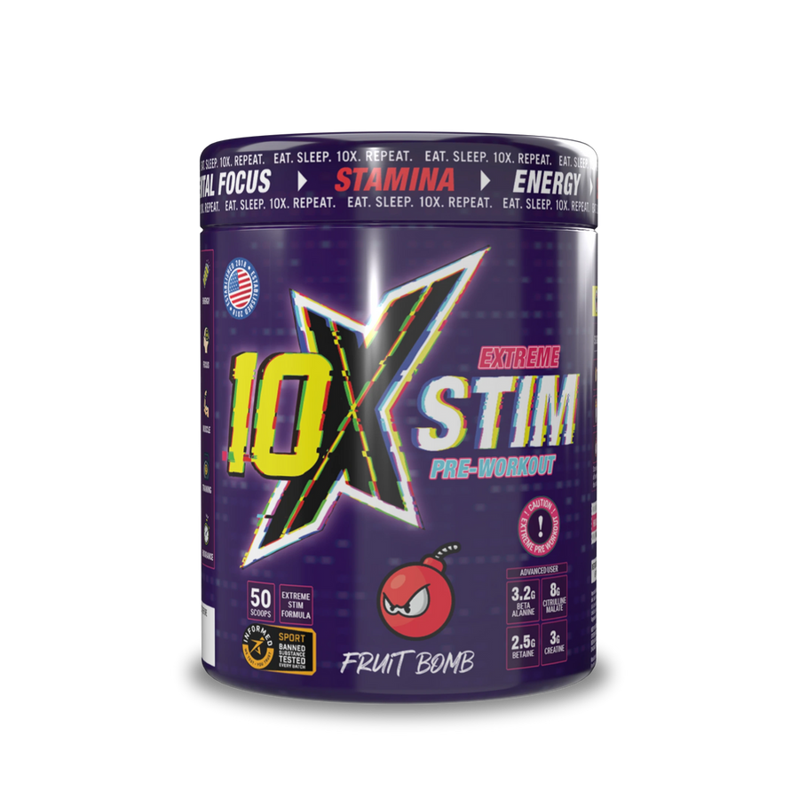 10X Athletic STIM Pre Workout Powder 600g | 400mg Caffeine