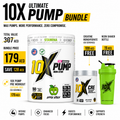 10X Athletic Pump Pre Workout Bundle | Caffeine-Free Non-Stim Formula 600g + FREE Creatine Monohydrate + FREE Neon Shaker | 50 Servings | Muscle Pump & Performance Support