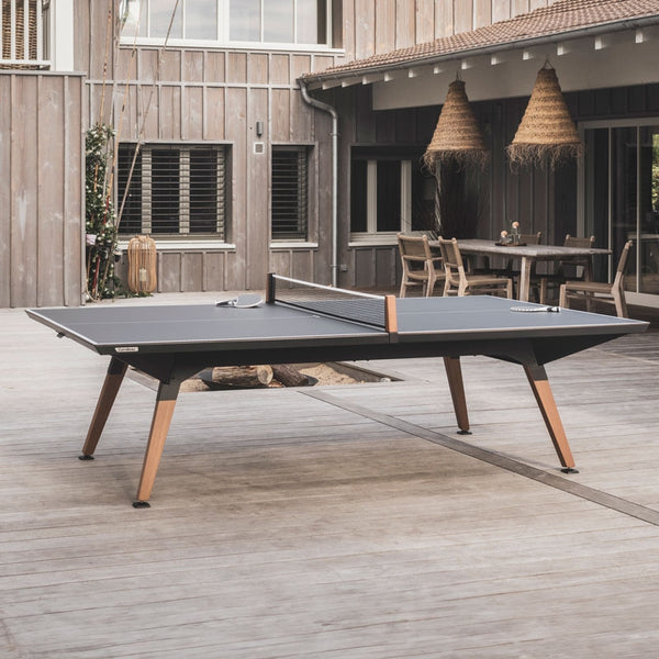 Cornilleau Origin Outdoor Convertible Ping Pong Table | Black Panel with White Lines