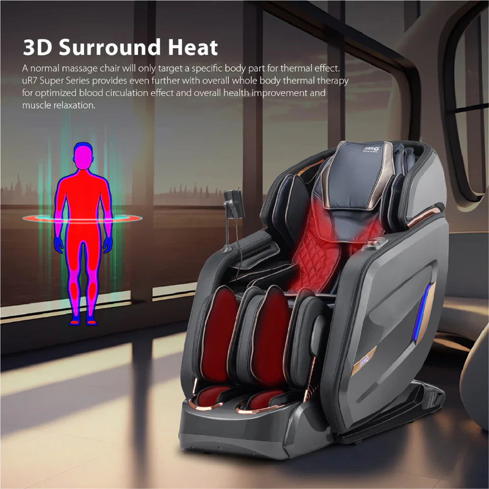 Sereno UR-7 Super Series Massage Chair | 4D, Limbatical Stretch, AI Voice, 24 Programs, Zero Gravity | Dark Brown