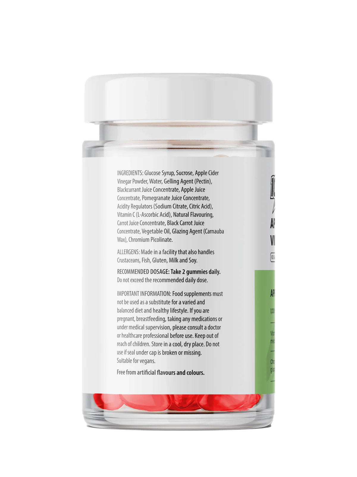 Supplement jar with label on a white background