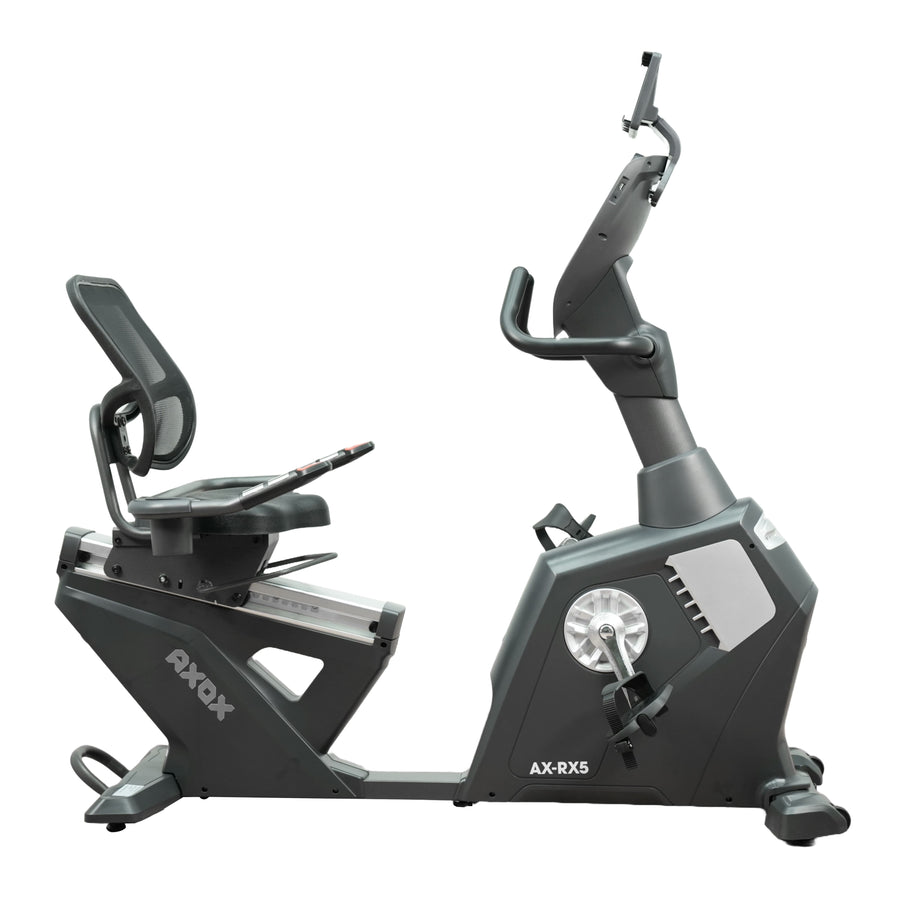 Axox Fitness RX5.0 Recumbent Exercise Bike | 15kg Flywheel | 20 Resistance Levels | Self-Powered