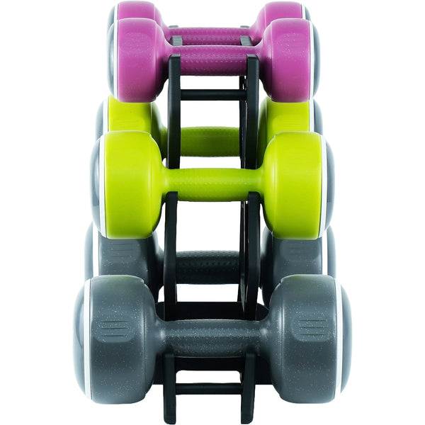 Axox Fitness Neoprene Dumbbell Set with Stand | 3-Pair 19kg | 1.5kg, 3kg & 5kg
