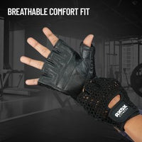 Axox Fitness Leather Fitness Gloves | Black - M