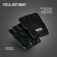 Axox Fitness Leather Fitness Gloves | Black - M