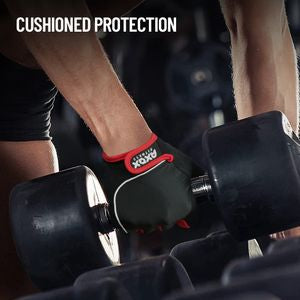 Axox Fitness Leather Fitness Gloves | M | Padded Palm | Wrist Support