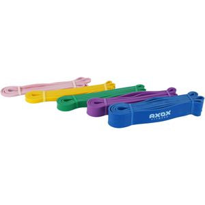 Axox Fitness Resistance Loop Band Set | 5 Levels | Latex | Door Anchor & Foam Grips