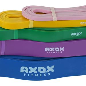 Axox Fitness Resistance Loop Band Set | 5 Levels | Latex | Door Anchor & Foam Grips